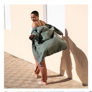 NWOT Not Perfect Linen Amsterdam Linen Coat